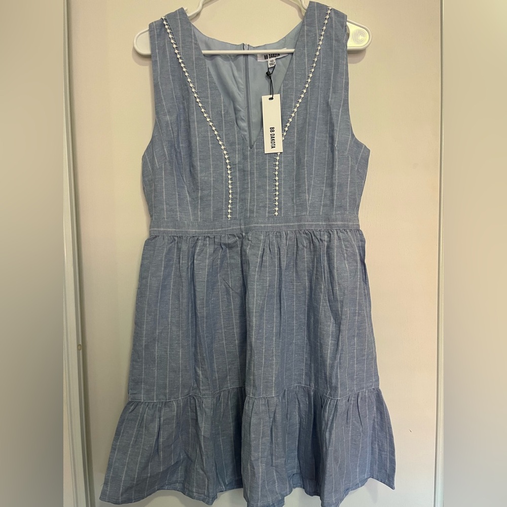 B B Dakota‎ Light Denim Cotton Dress Size 10 - Picture 3 of 9